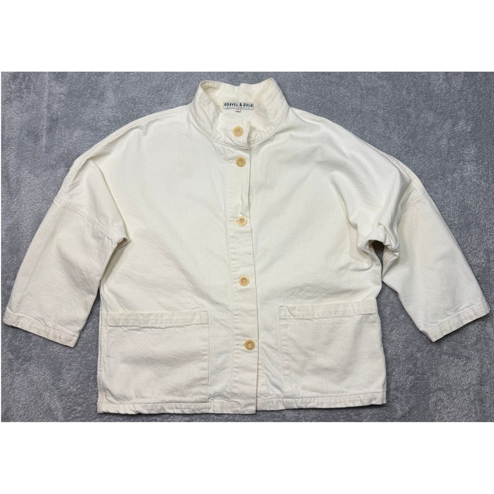 Gravel & Gold Chore Jacket Womens 4 XL Ivory Marram Canvas Pockets Made in USA